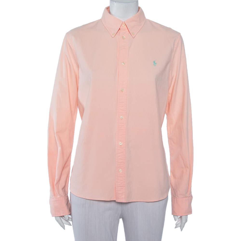 商品[二手商品] Ralph Lauren|Ralph Lauren Orange Cotton Button Front Custom Fit Shirt L,价格¥736,第1张图片