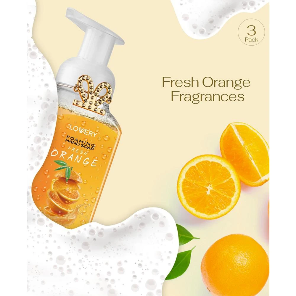 商品Lovery|Hand Foaming Soap in Fresh Orange, Moisturizing Hand Soap with Flawless Crystal Heart Bracelet - Hand Wash Set, 4 Piece,价格¥374,第2张图片详细描述