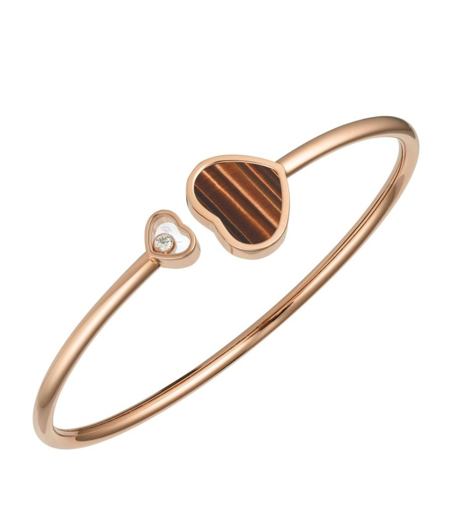 Rose Gold and Diamond Happy Hearts Bangle商品第1张图片规格展示