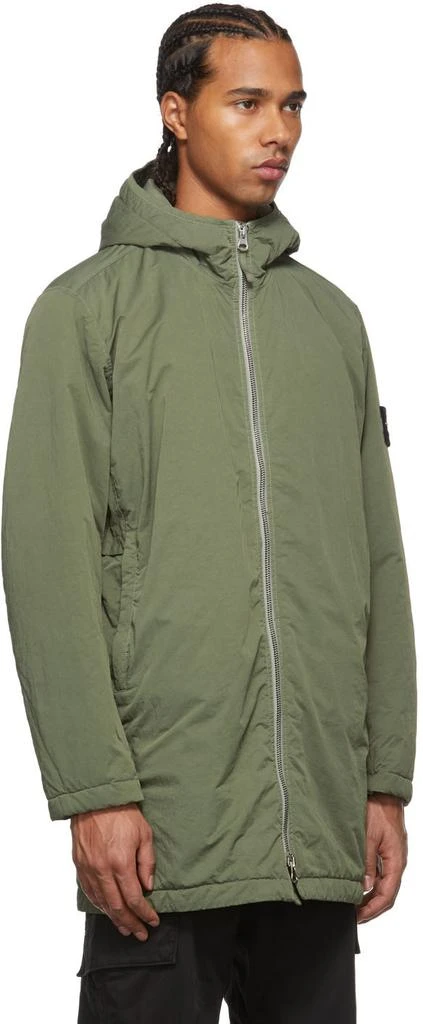 商品Stone Island|Green Taffeta Hyper Dense Coat,价格¥6036,第2张图片详细描述