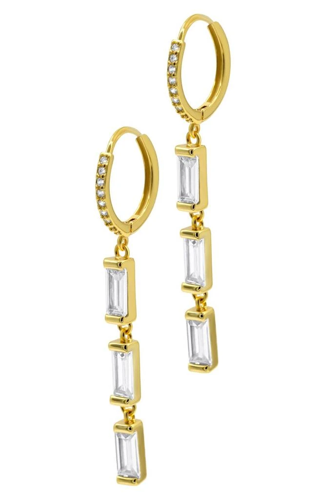 商品ADORNIA|Baguette Cubic Zirconia Drop Huggie Hoop Earrings,价格¥224,第1张图片