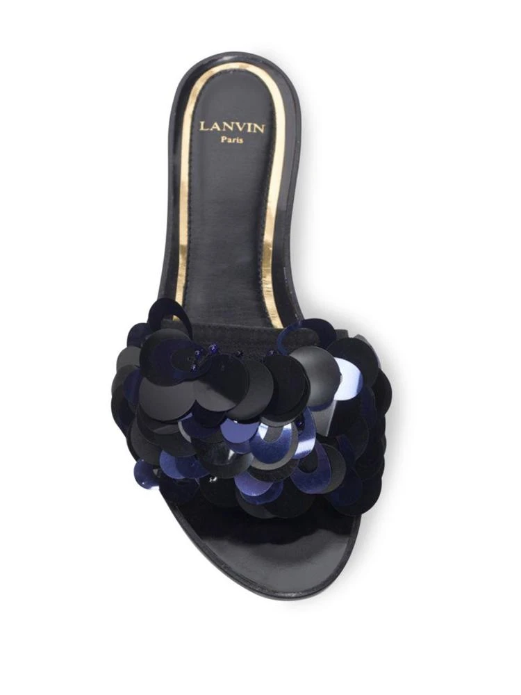 商品Lanvin|Pailette Leather Slide Sandals,价格¥2984,第4张图片详细描述