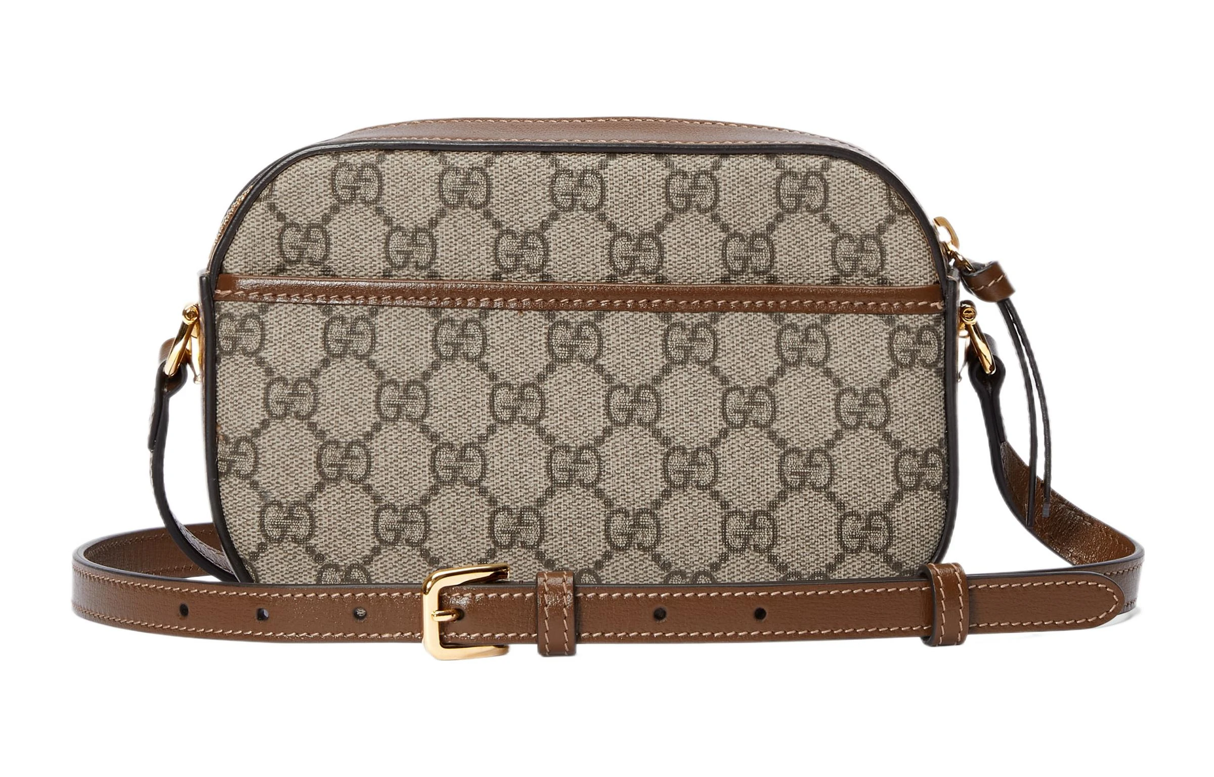 商品[国内直发] Gucci|古驰 Horsebit 1955 马衔扣可调节肩带拉链开合 帆布 斜挎单肩包 小号 女款 米色/乌木色,价格¥10175,第5张图片详细描述