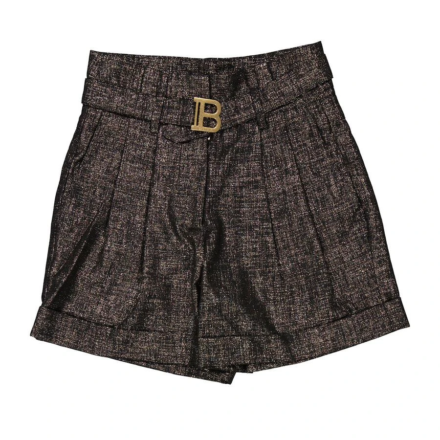 商品Balmain|Girls Metallic High-Waisted Shorts,价格¥603,第1张图片