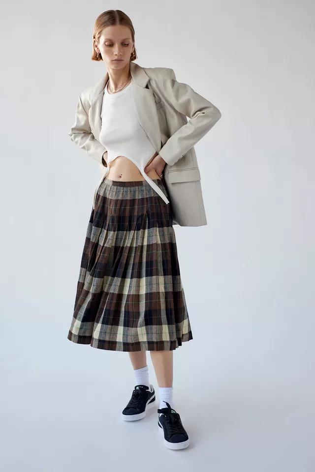 Urban Renewal Vintage Plaid Pleated Maxi Skirt商品第4张图片规格展示