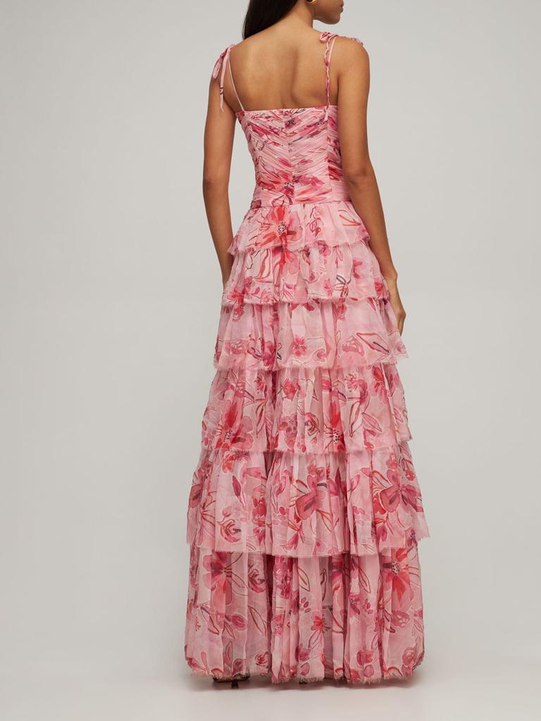 商品PRABAL GURUNG|Flower Tiered Silk Crepe Gown,价格¥13372,第4张图片详细描述