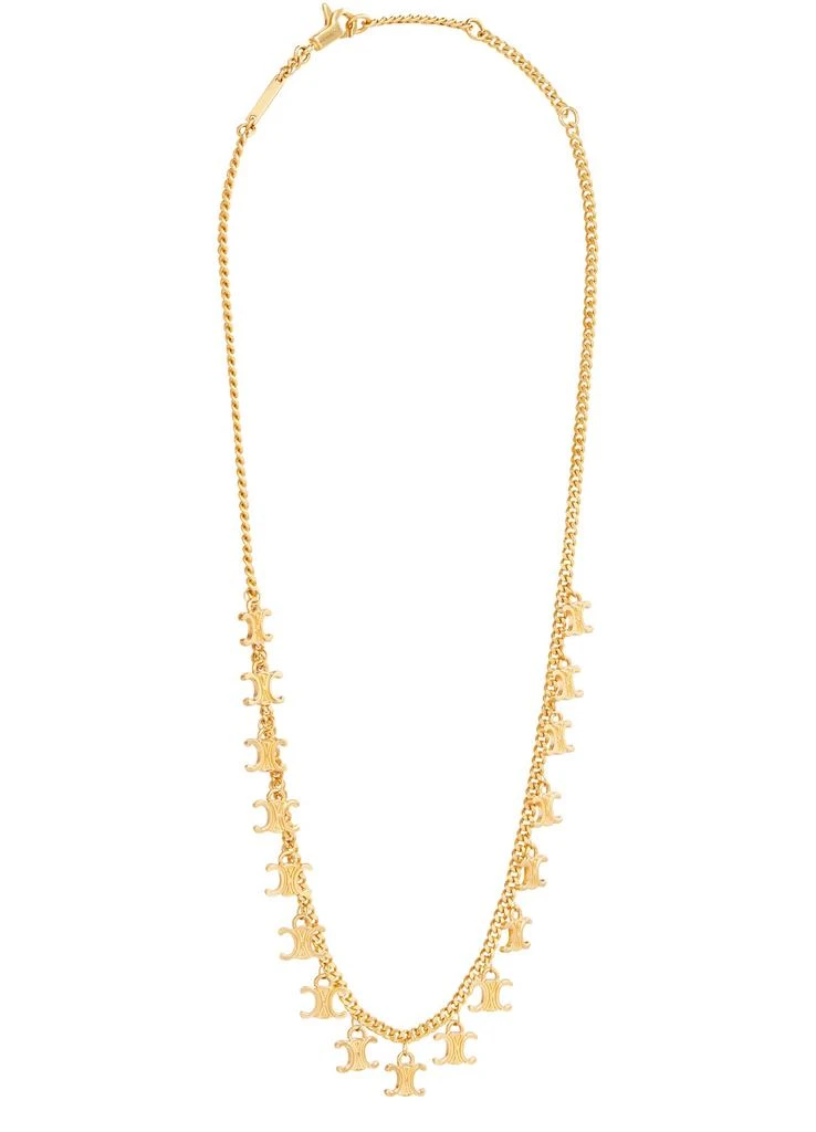 商品Celine|Triomphe swing necklace in brass with gold finish,价格¥7856,第2张图片详细描述