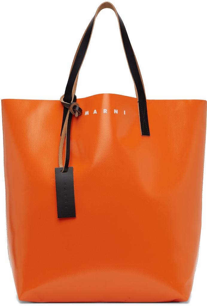 Orange & Black PVC Shopping Tote商品第1张图片规格展示