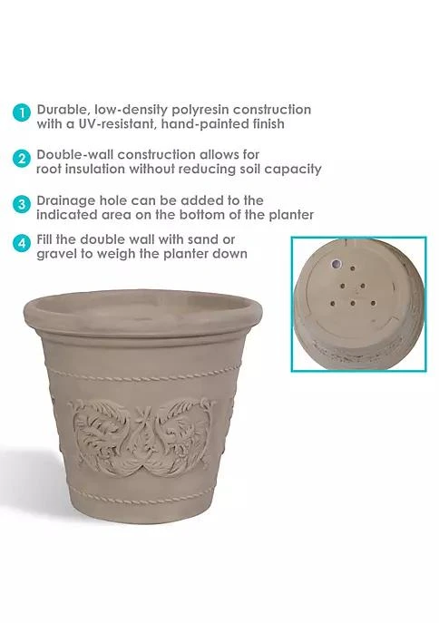 商品belk|Decor 20 In Arabella Dual Wall Polyresin Planter   Beige   Set Of 4,价格¥1911,第4张图片详细描述