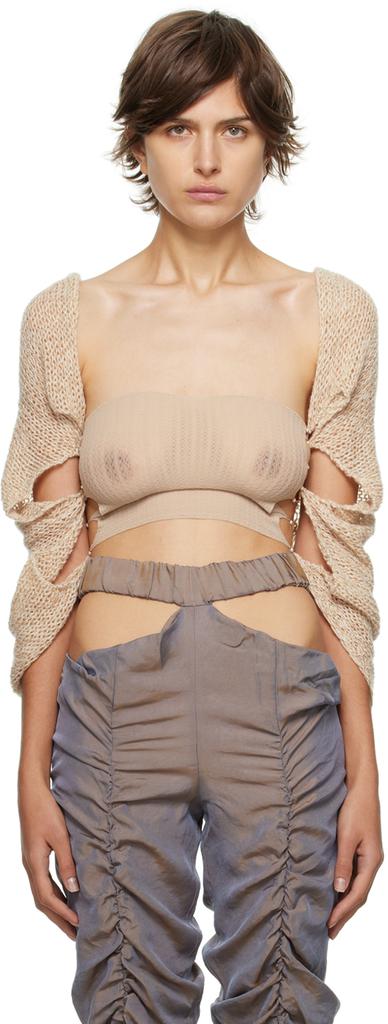 Beige Tube Top Sweater商品第1张图片规格展示