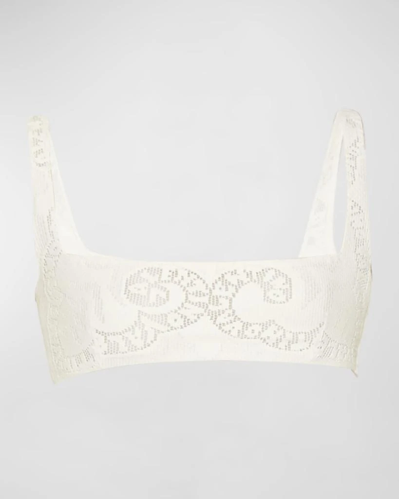 商品Valentino|Logo Bandana Guipure Bra Top,价格¥3848,第2张图片详细描述