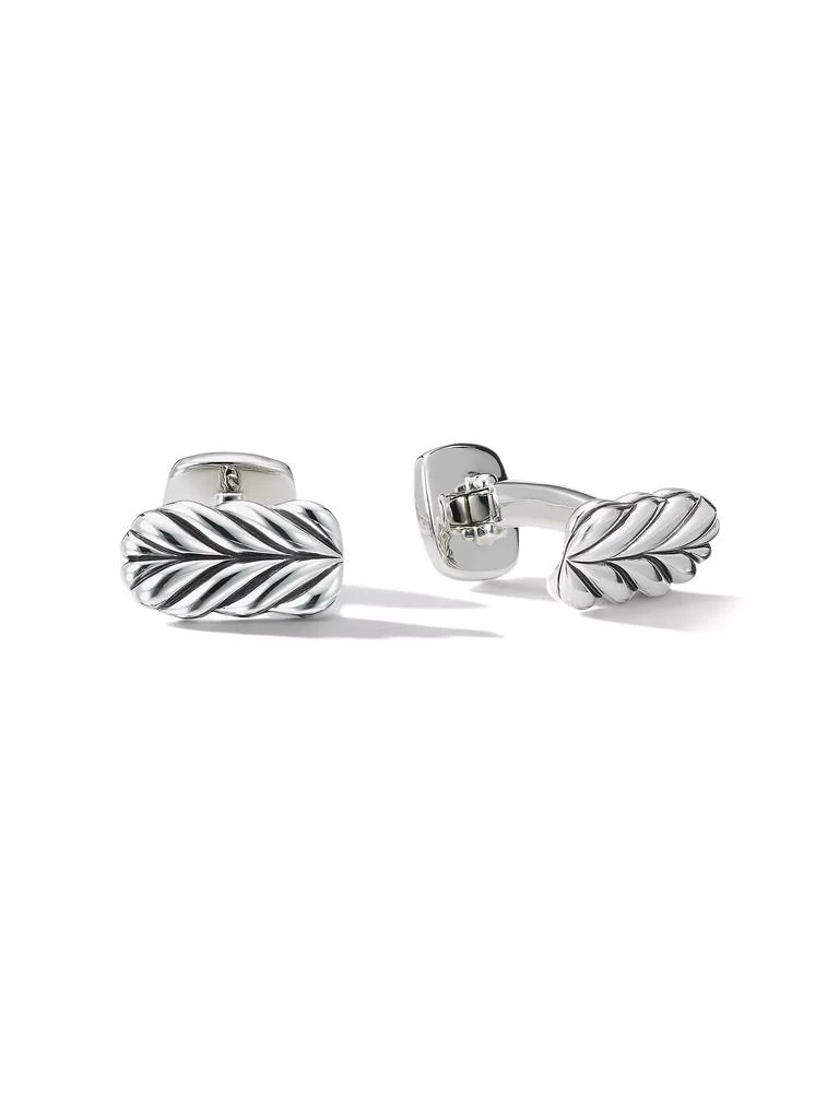 商品David Yurman|Chevron Cufflinks in Sterling Silver, 18MM,价格¥2960,第1张图片