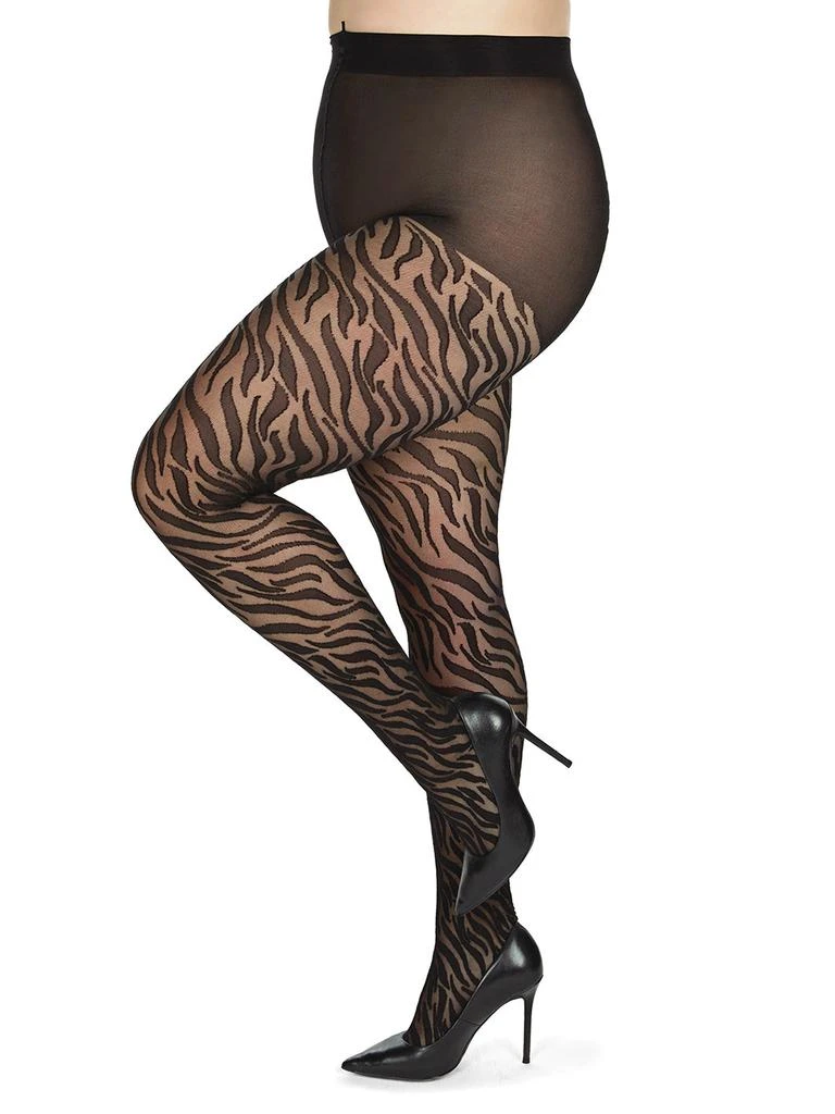 商品Memoi|Zebra Stripe Sheer Tights,价格¥181,第2张图片详细描述