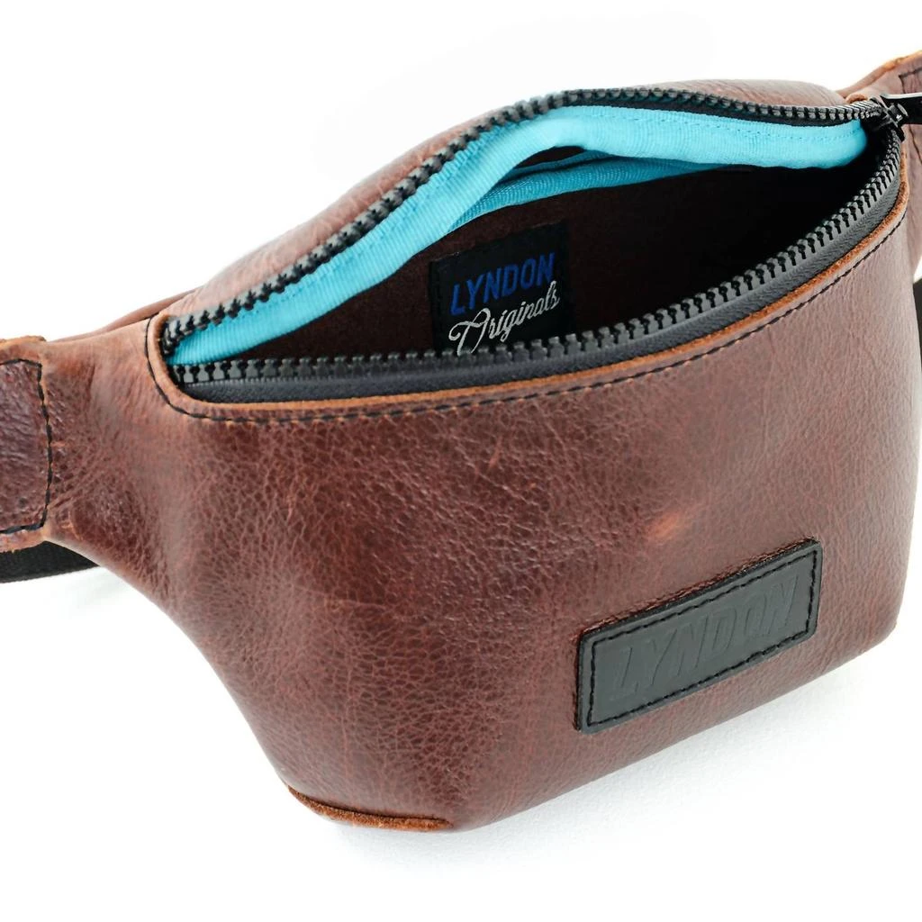 商品Lyndon|Men's Leather Belt Bag Fanny Pack In Bourbon,价格¥539,第3张图片详细描述