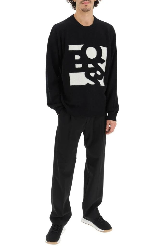 商品Hugo Boss|VIRGIN WOOL AND CASHMERE SWEATER WITH SHAKEN LOGO,价格¥836,第2张图片详细描述