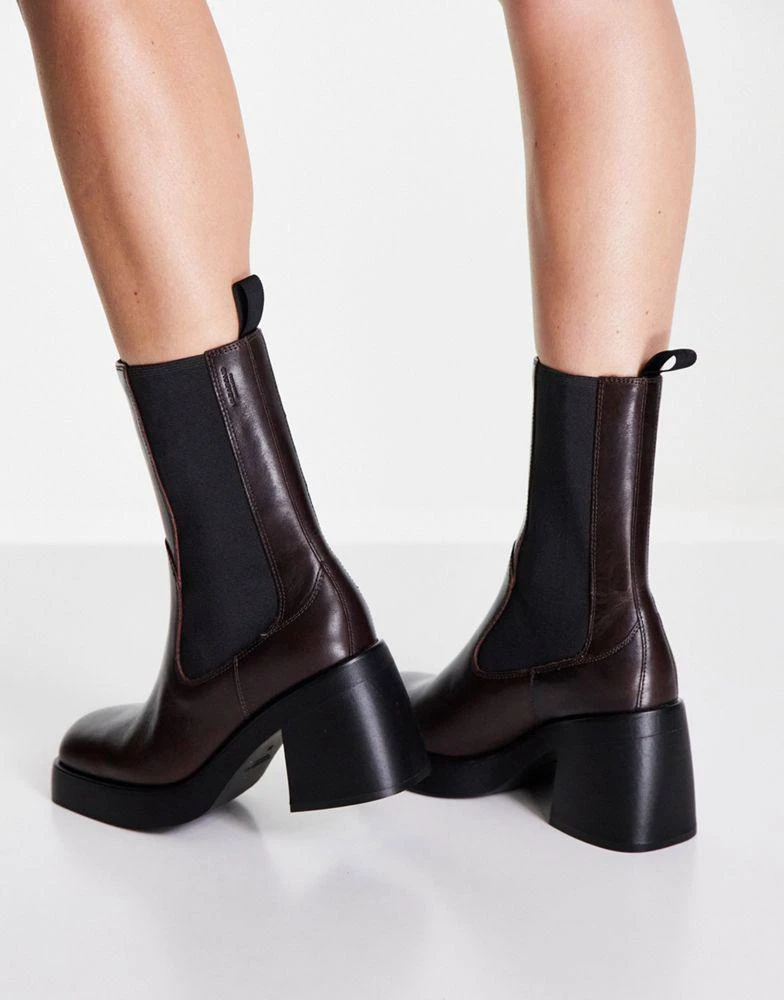 商品Vagabond|Vagabond Brooke leather chelsea platform boots in java,价格¥956,第3张图片详细描述