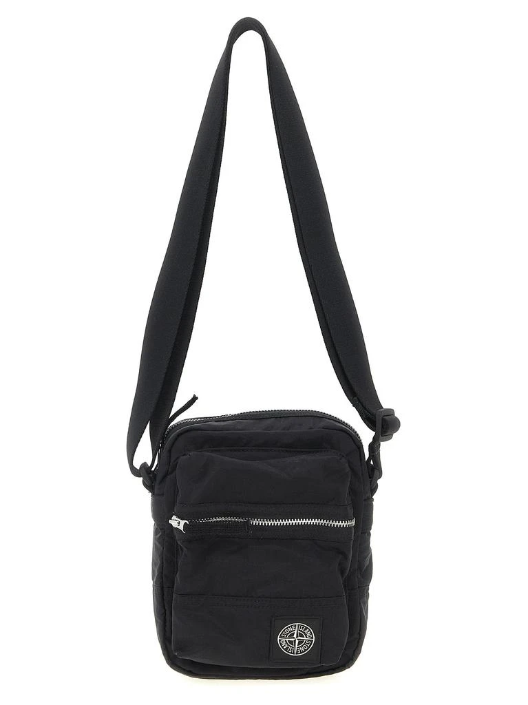 商品Stone Island|Logo Patch Shoulder Strap Crossbody Bags Black,价格¥1664,第1张图片