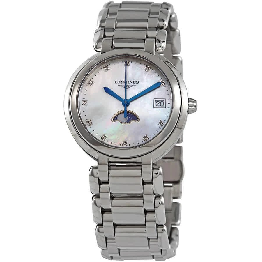 商品Longines|PrimaLuna Moonphase Mother of Pearl Diamond Dial Ladies Watch L8.116.4.87.6,价格¥8261,第1张图片