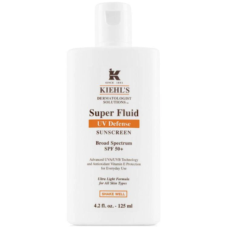 商品Kiehl's|Dermatologist Solutions Super Fluid UV Defense Sunscreen SPF 50+, 4.2-oz.,价格¥452,第1张图片