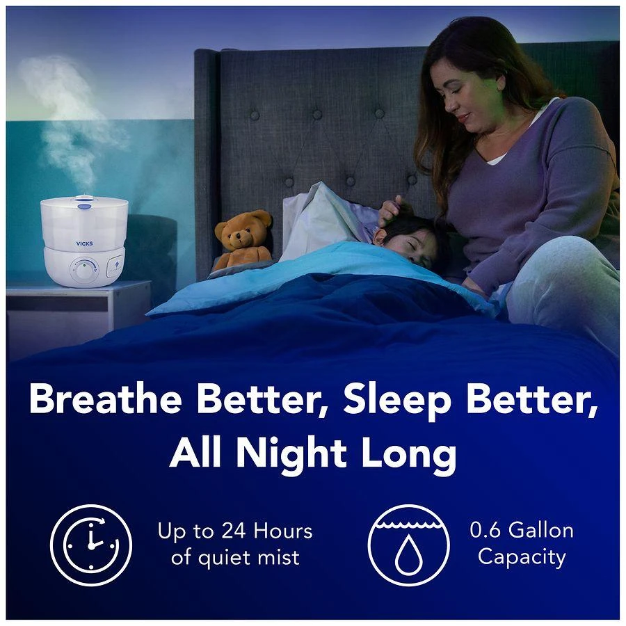 商品Vicks|EasyCare + Top Fill Ultrasonic Cool Mist Humidifier, White, VUL585,价格¥487,第2张图片详细描述