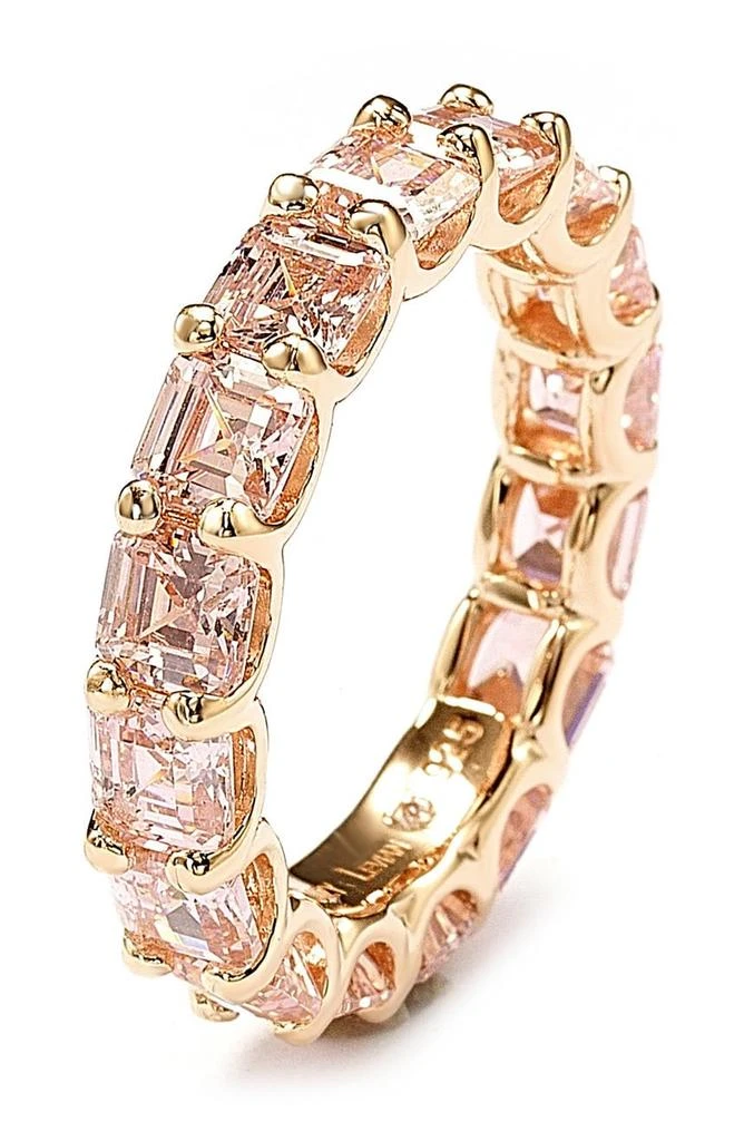 商品Suzy Levian|Rose-Tone Sterling Silver Princess-Cut CZ Eternity Ring,价格¥1044,第1张图片
