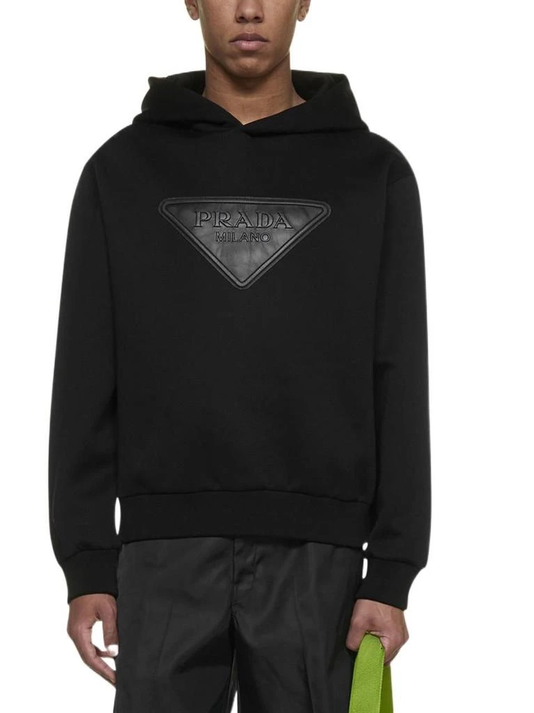 商品Prada|Prada men's black cotton sweatshirt,价格¥8908,第2张图片详细描述