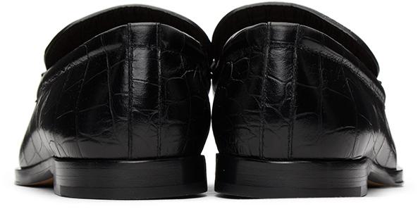 Black Croc Loafers商品第4张图片规格展示