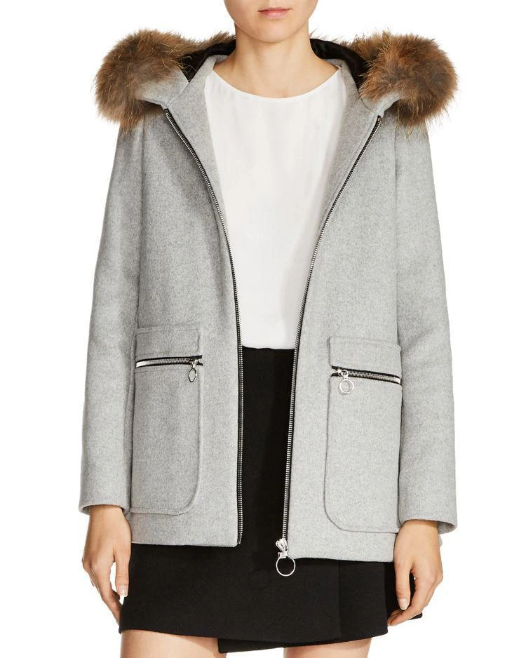 商品Maje|Greli Fur-Trimmed 大衣,价格¥3221,第1张图片