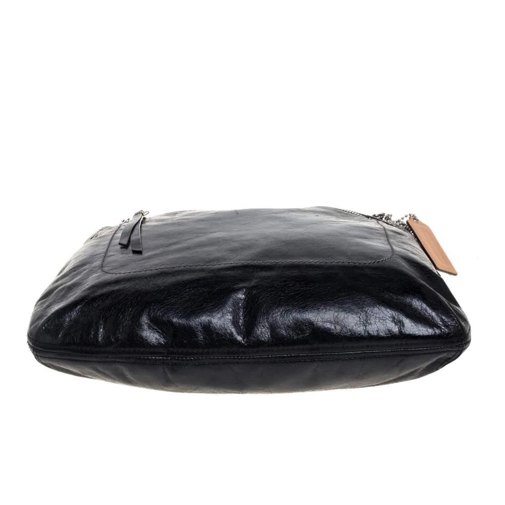 Coach Black Crackled Leather Chain Tote 商品
