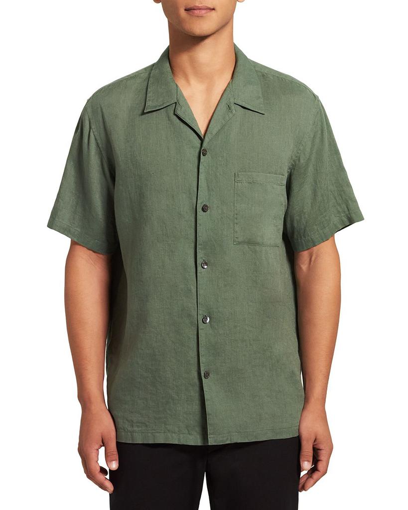 Short Sleeve Regular Fit Linen Shirt商品第1张图片规格展示