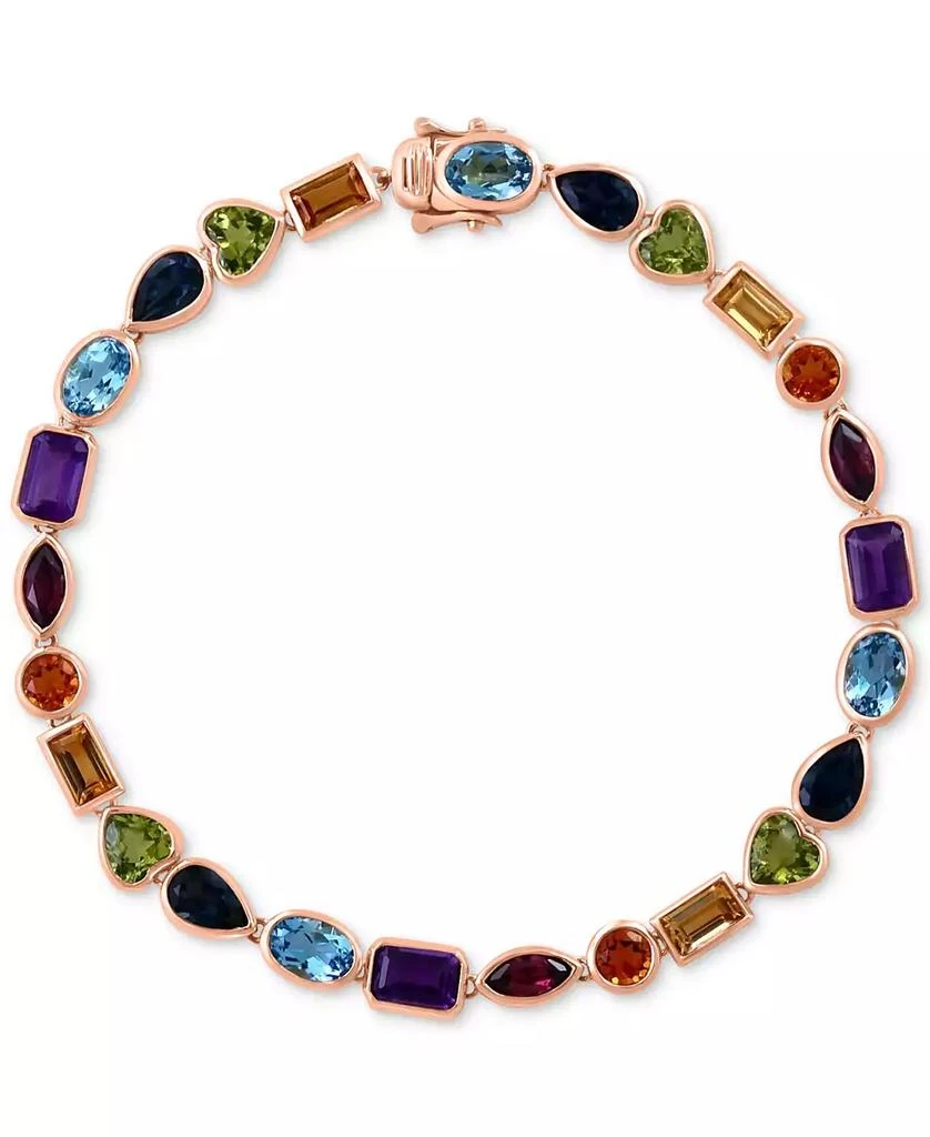 商品Effy|EFFY® Multi-Gemstone Mixed Cut Tennis Bracelet (10-5/8 ct. t.w.) in 14k Gold,价格¥16297,第1张图片