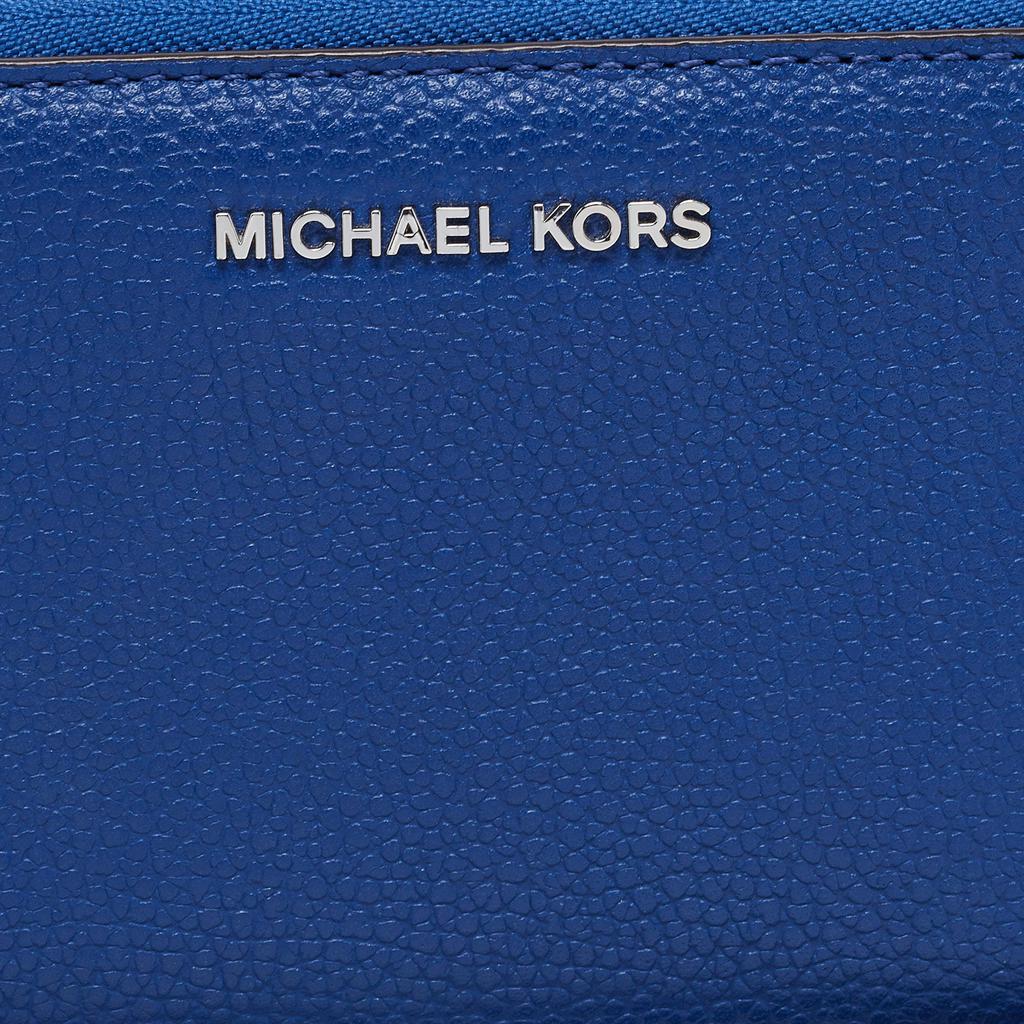 Michael Kors Blue Leather Jet Set Zip Around Wristlet Wallet商品第6张图片规格展示