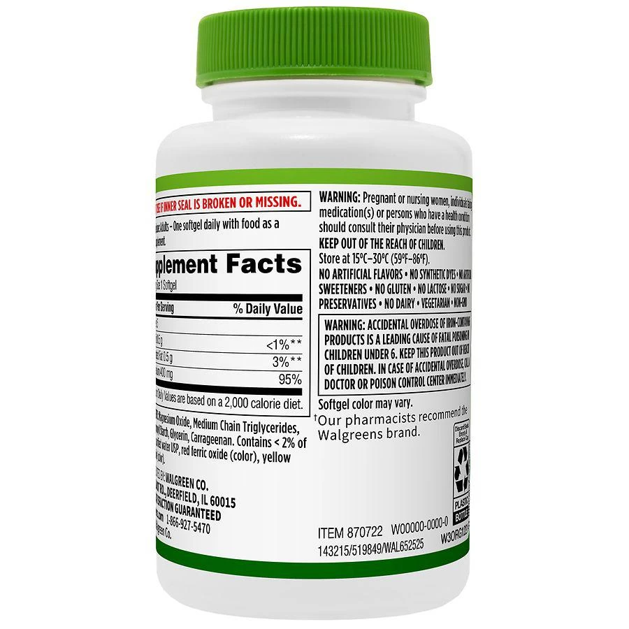 商品Walgreens|Magnesium 400 mg Softgels (60 days),价格¥75,第2张图片详细描述