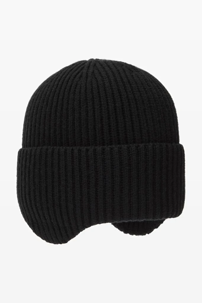商品Alexander Wang|logo earmuff beanie in ribbed wool stretch,价格¥862,第3张图片详细描述