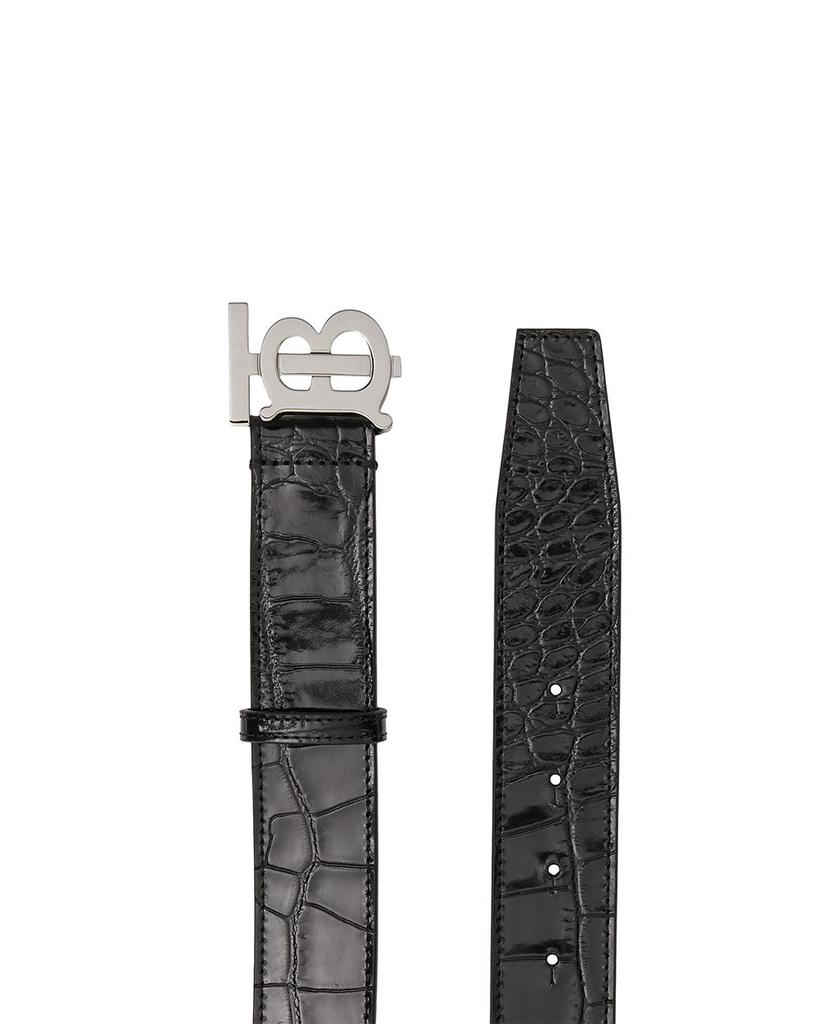Monogram Motif Embossed Leather Belt商品第5张图片规格展示