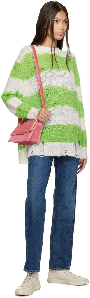 商品Acne Studios|Green & White Distressed Sweater,价格¥1436,第4张图片详细描述