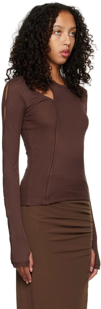 商品Helmut Lang|Brown Slash Long Sleeve T-Shirt,价格¥817,第2张图片详细描述