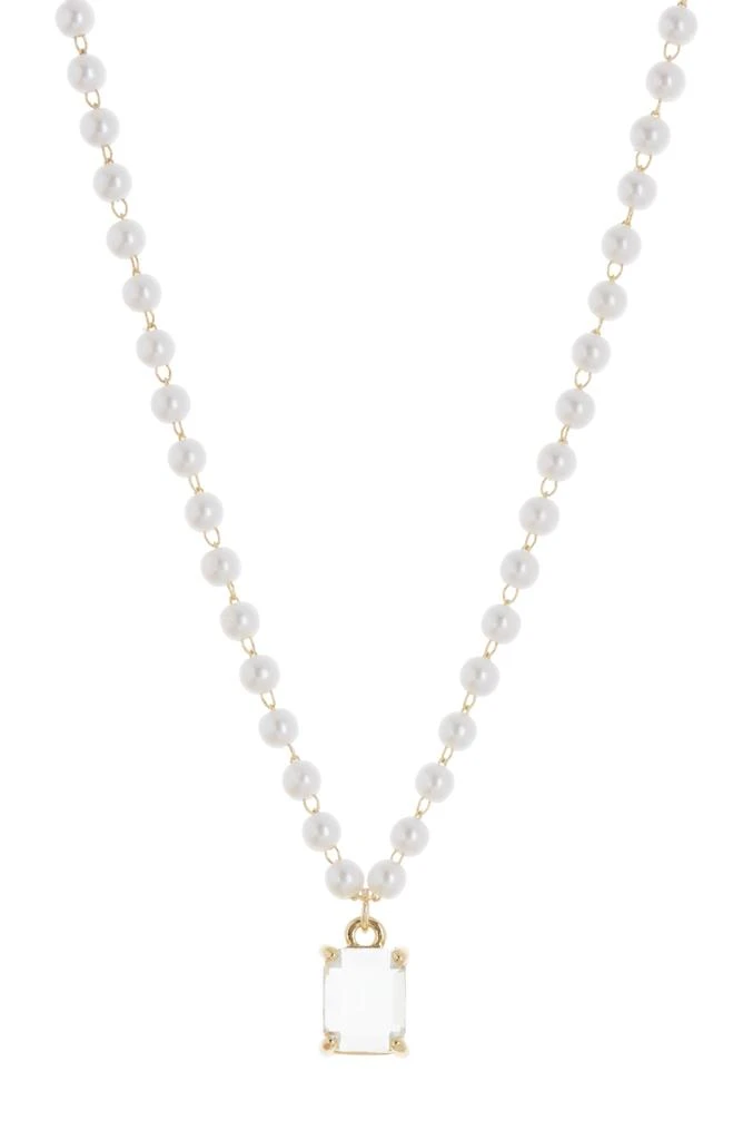 商品Nordstrom|Crystal Pendant Imitation Pearl Necklace,价格¥56,第1张图片