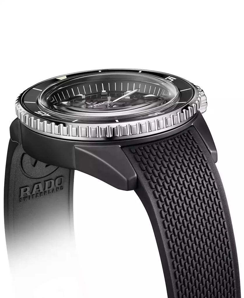 商品Rado|Men's Swiss Automatic Captain Cook Black Rubber Strap Watch 43mm,价格¥24696,第4张图片详细描述