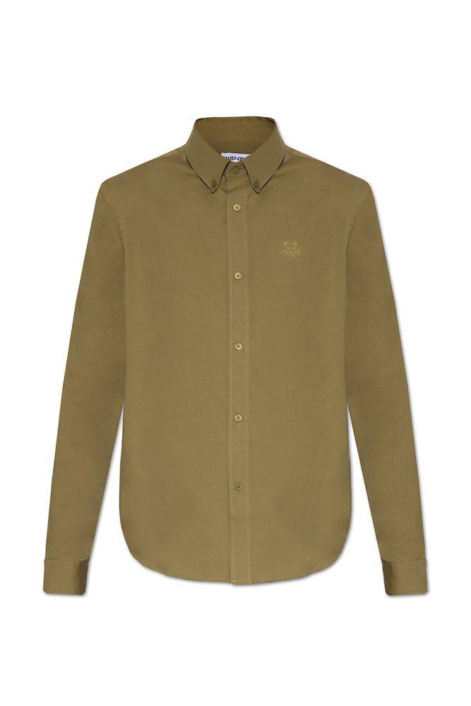 Kenzo Tiger-Embroidered Buttoned Shirt商品第1张图片规格展示