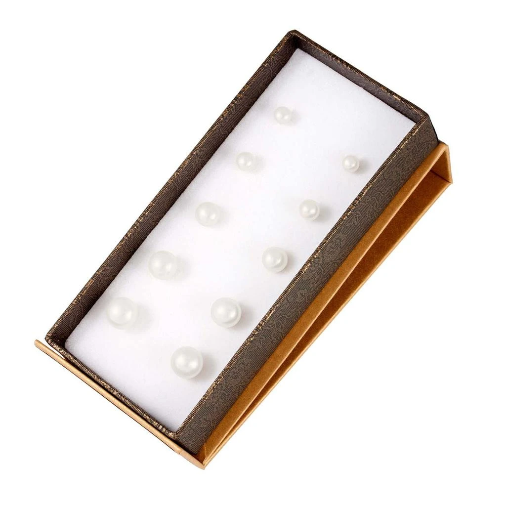 商品Splendid Pearls|Set of 5 Pairs of Graduated Freshwater Pearl Studs,价格¥275,第1张图片