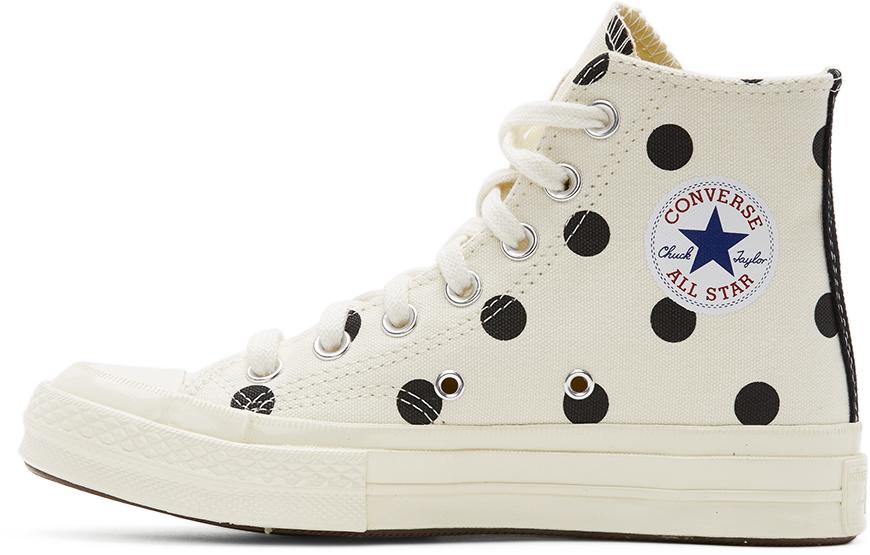 White Converse Edition Polka Dot Heart Chuck 70 High Sneakers商品第3张图片规格展示