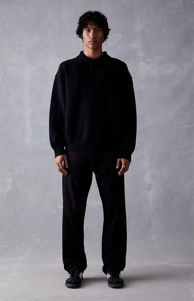 Jet Black Knit Polo Sweater 商品