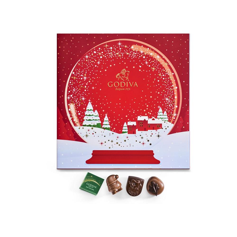 Godiva | Chocolatier Holiday 2022 Red Advent Calendar – Snow Globe Gift Box with Assorted Dark, Milk and White Chocolates – 24 Pc. 286.66元 商品图片