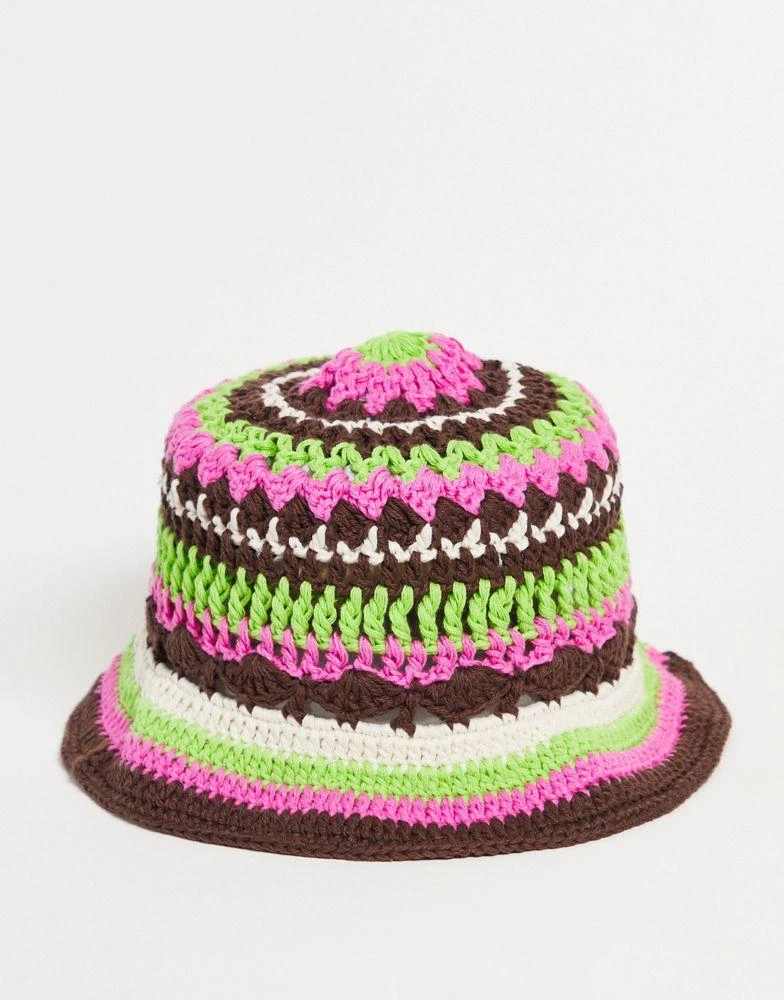 商品COLLUSION|COLLUSION Unisex crochet stripe bucket hat,价格¥88,第1张图片