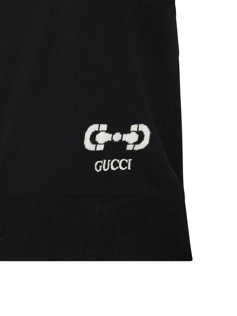 商品Gucci|Gucci Horsebit Logo Knit Short-Sleeved T-Shirt,价格¥6422,第3张图片详细描述