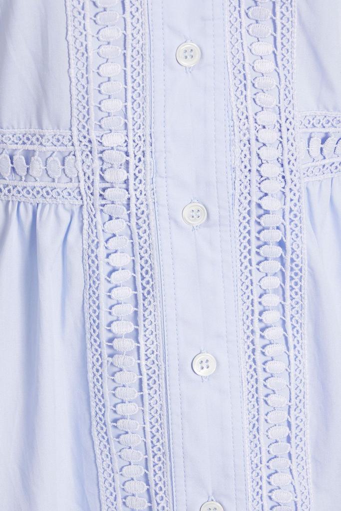 Emilia crochet-trimmed organic cotton-poplin midi dress商品第4张图片规格展示