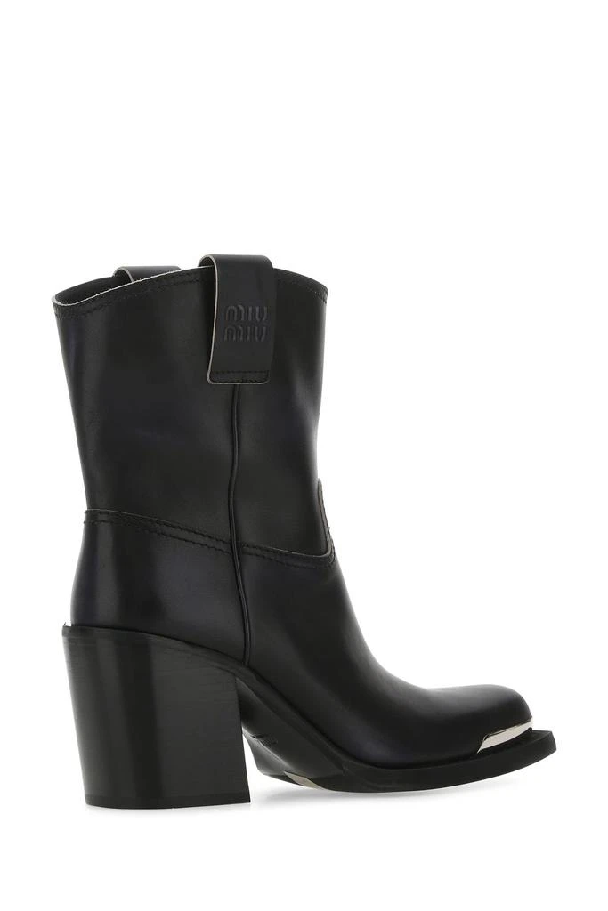 商品Miu Miu|Black leather ankle boots,价格¥12020,第2张图片详细描述