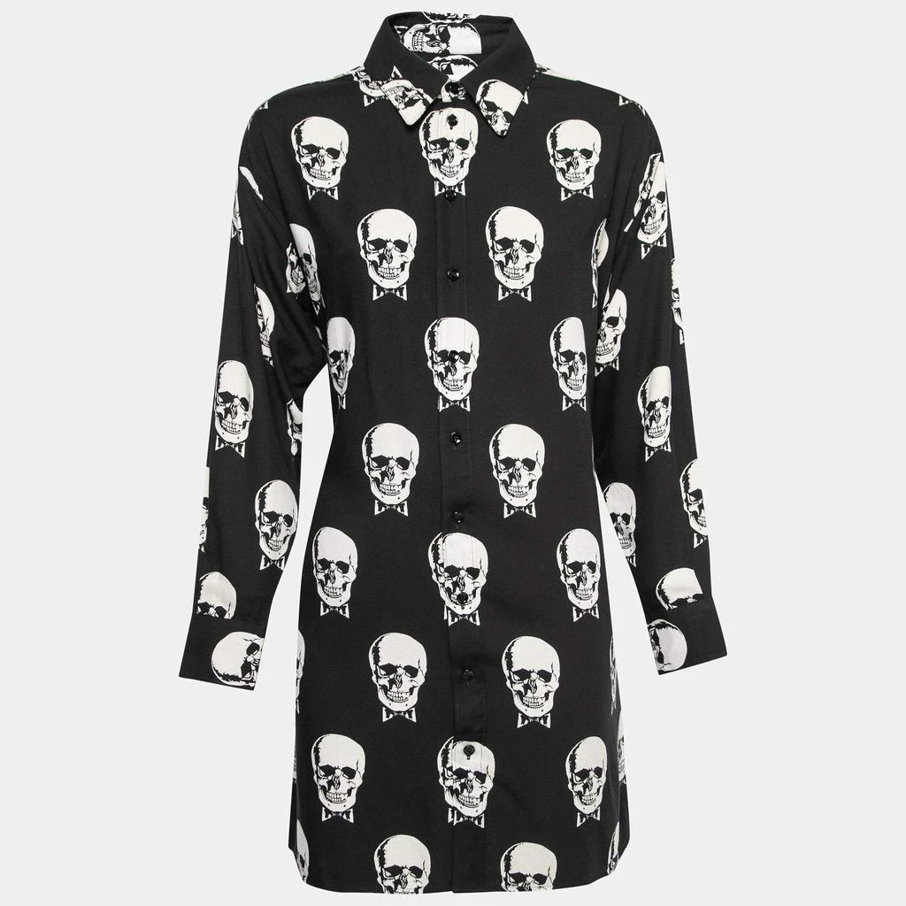 商品[二手商品] Yves Saint Laurent|Saint Laurent Black Skull Print Shirt Dress M,价格¥2512,第1张图片