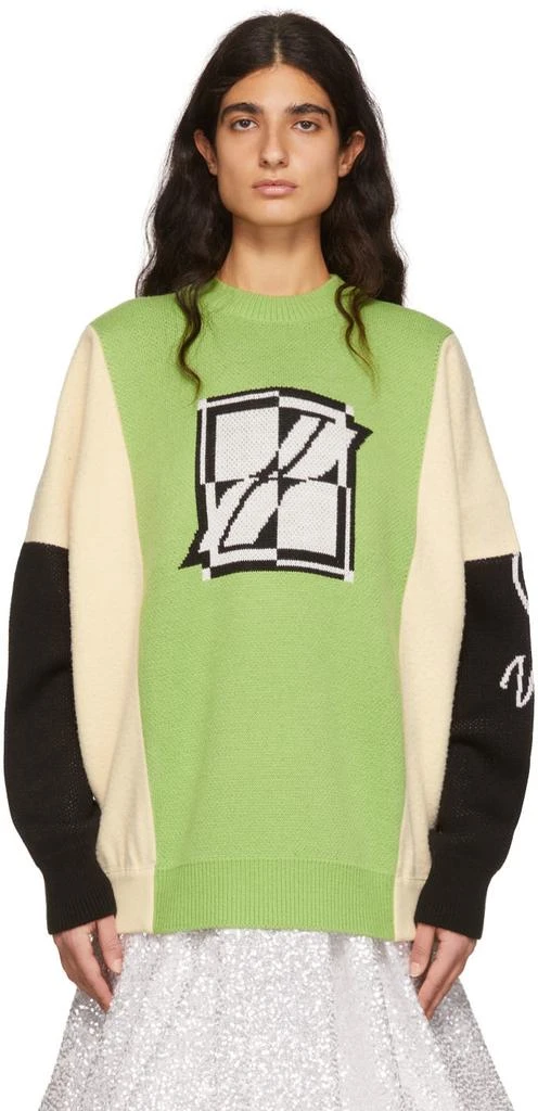 商品We11done|Green Acrylic Sweater,价格¥1040,第1张图片